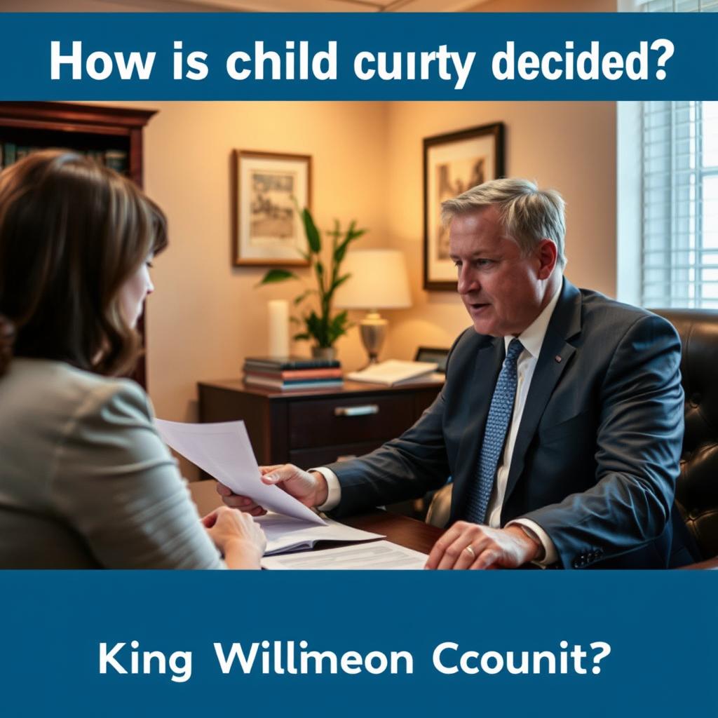 How is child custody decided in King William County